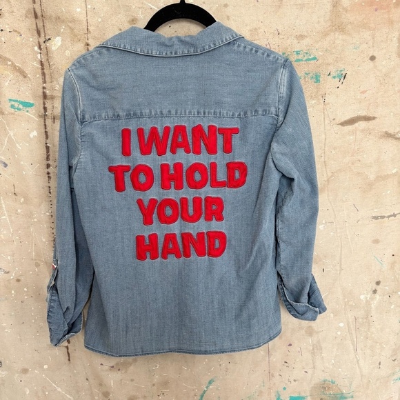 Alice + Olivia Tops - Alice + Olivia x The Beatles I Want to Hold Your Hand Chambray Top